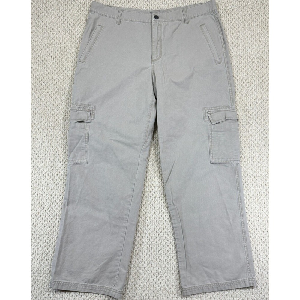 Royal Robbins Pants Mens 38x31 Khaki Beige Cargo Pockets Canvas Hiking Outdoors